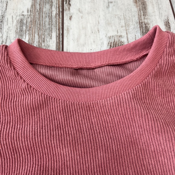 Color Block Ribbed Oversized Corduroy-Feel Pullover - Small - Picture 12 of 16